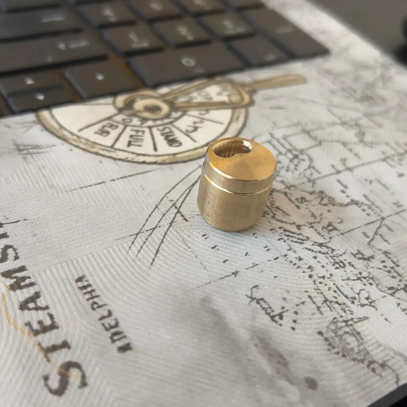 Rear (dough-entry) side of an R.N. brass macaroni insert